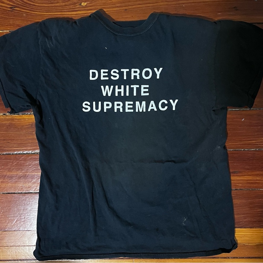Black Statement Tee with White Text